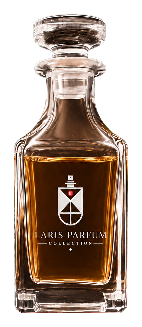 Botol kaca Laris Parfum Collection berisi parfum amber